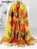 Floral & Sunflower Double-Sided Oil Painting Scarf